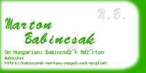 marton babincsak business card